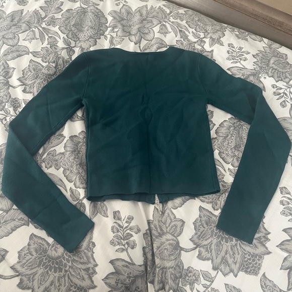 BLUE GREEN Abercrombie Zip-Up Notch-Neck Sweater - Picture 2 of 6